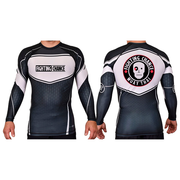 Fighting Chance BJJ Academy Rash Guards Black/White #8091 M (Muay