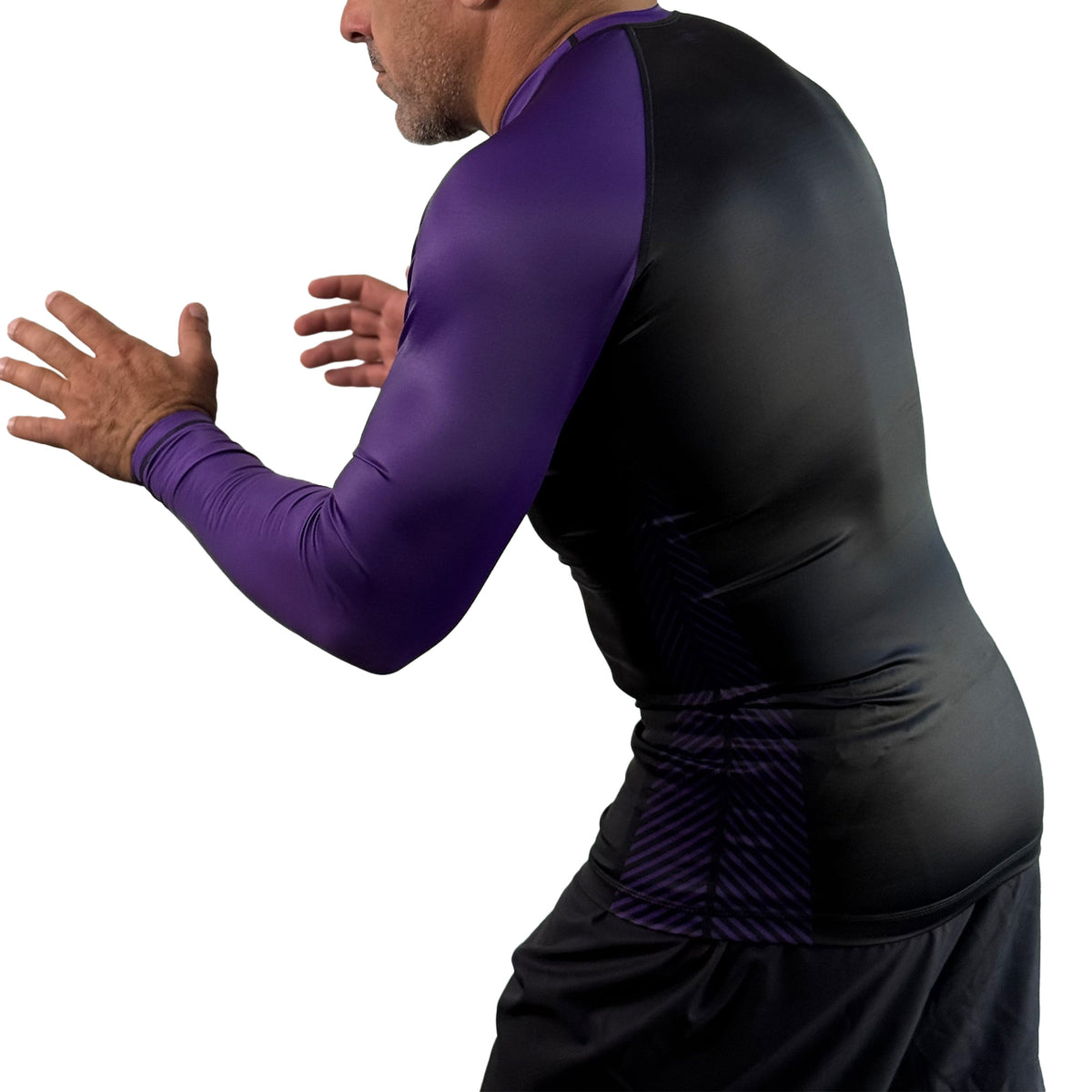 Black Tie BJJ All black Ranked Long Sleeve Rash Guards #8048 A