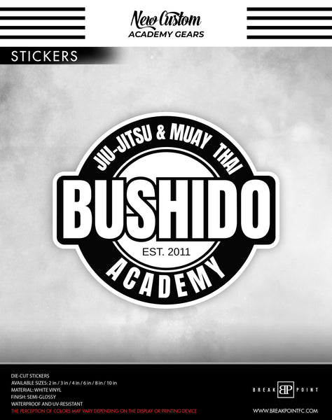 Bushido MMA Custom Stickers #074 B (NEW LOGO) - Break Point FC