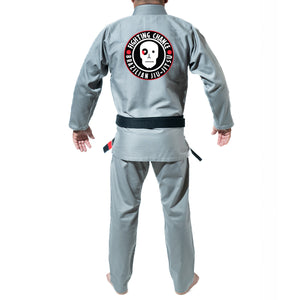 Fighting Chance BJJ Academy Kids Gi - Gray #100 A (Adult 10”)