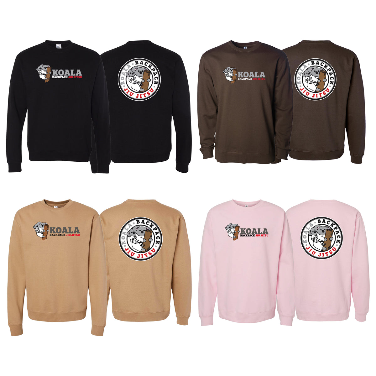 Koala Backpack Jiu Jitsu Academy Crewneck Sweatshirt #8004 A