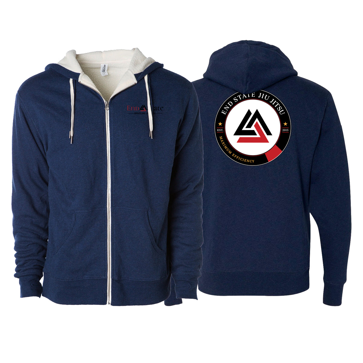 End State Sherpa Lined Zip-Up Hoodie #8212 D