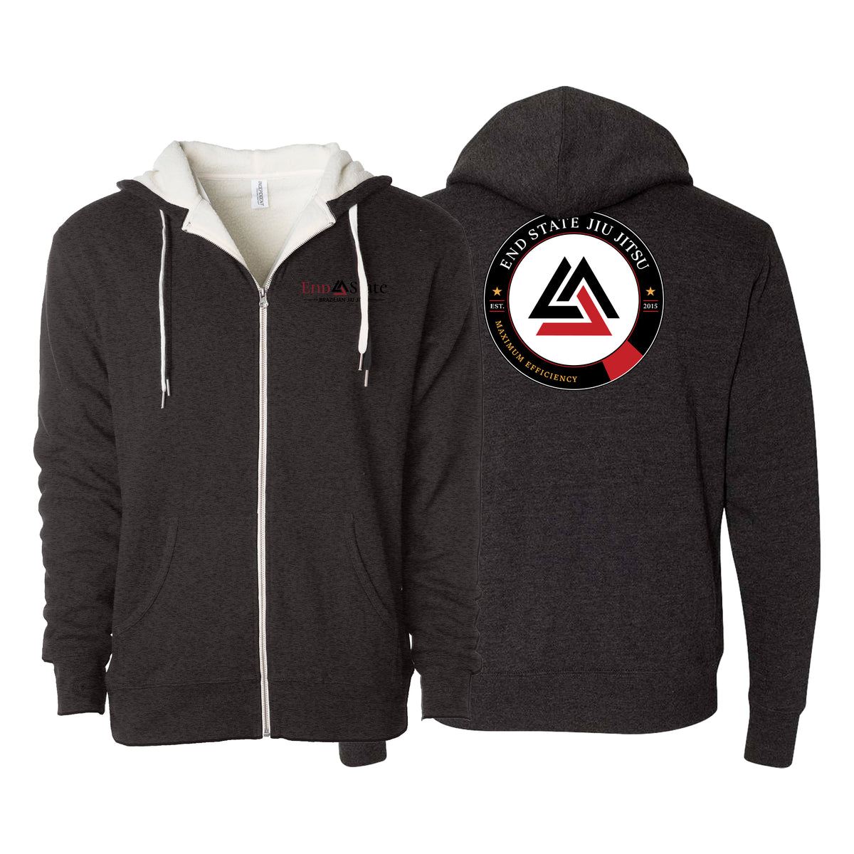 End State Sherpa Lined Zip-Up Hoodie #8212 D