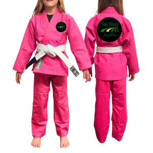 Five Rings Jiu Jitsu Academy Kids Gi - Pink #1138 A
