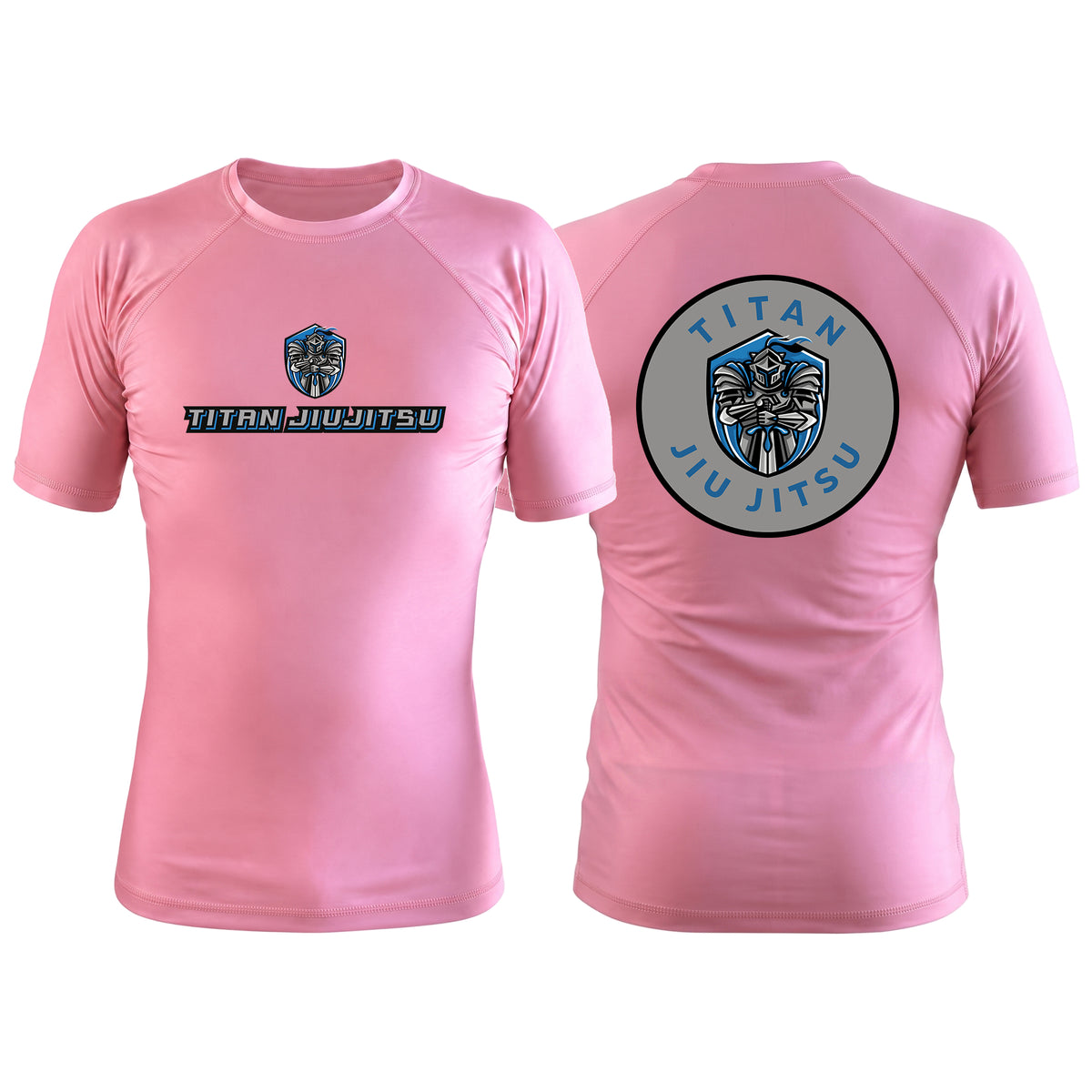 Titan Jiu Jitsu LLC Pink Custom Rash Guards Short Sleeve #8281