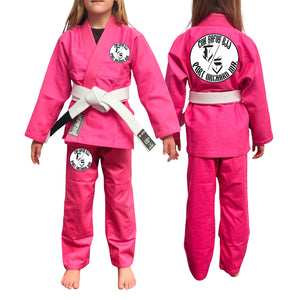 Con Safos BJJ Academy Kids Gi - Pink #1221 A