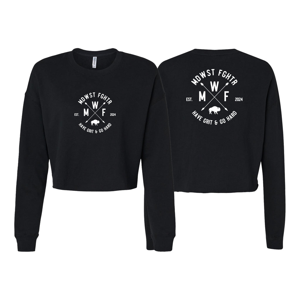 MDWST FGHTR Women's Cropped Crewneck Sweatshirt #8007 C