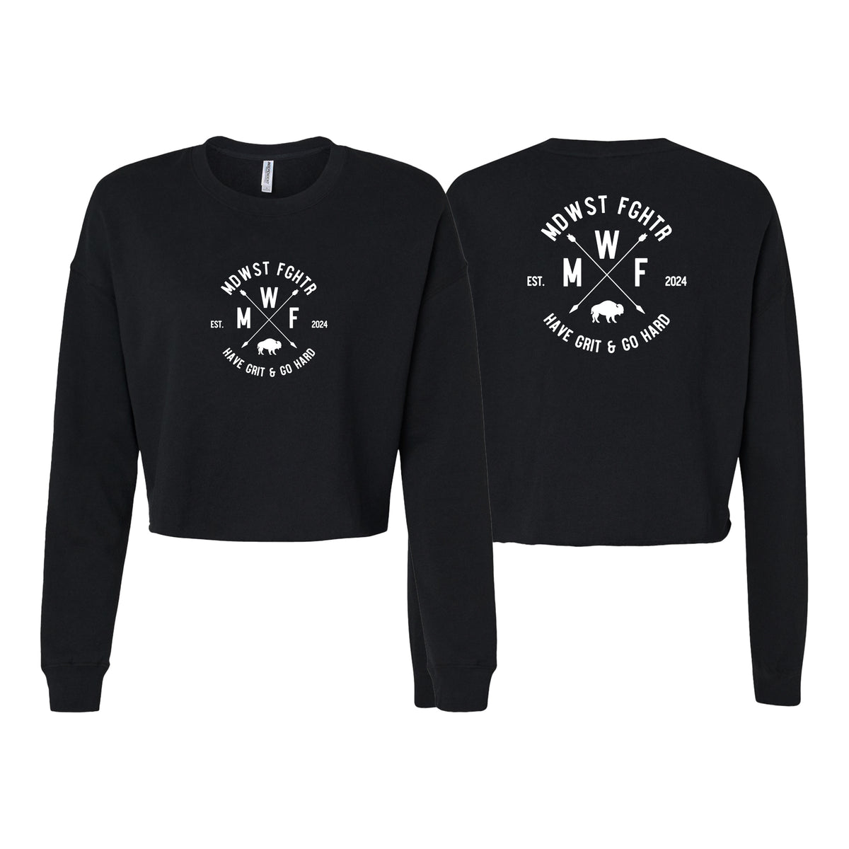 MDWST FGHTR Women's Cropped Crewneck Sweatshirt #8007 C