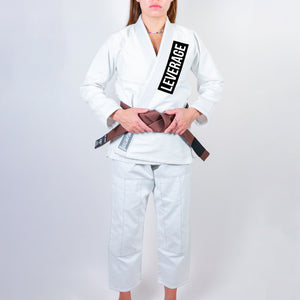 Leverage Brazilian Jiu-Jitsu Academy Women's Gi - White #1372 A