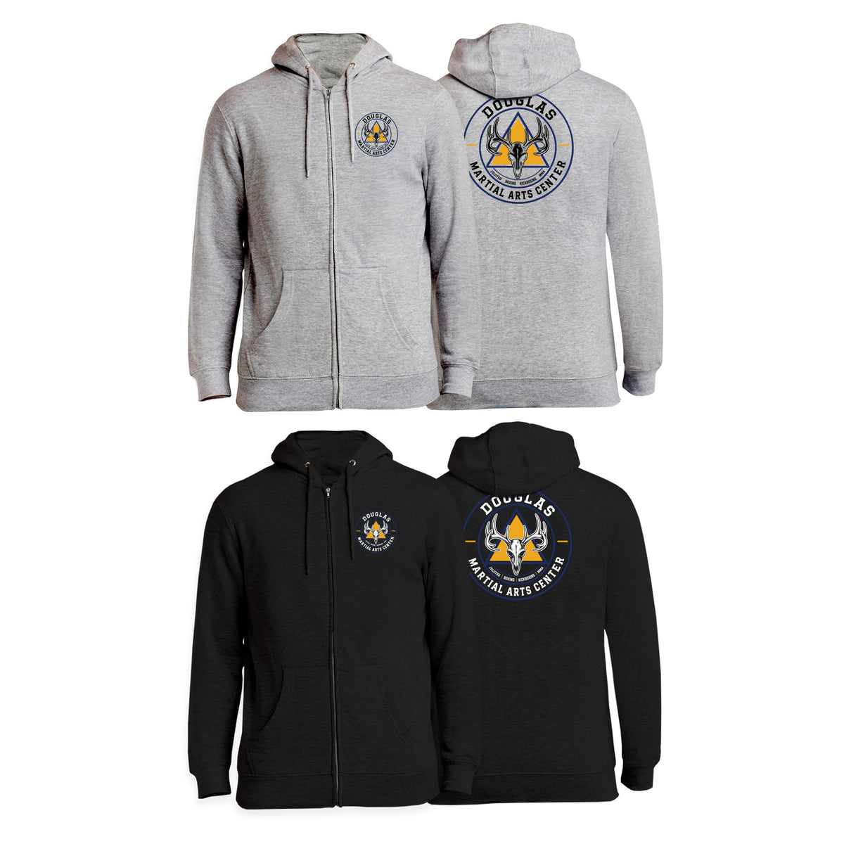 Douglas Martial Arts Center Zip-Up Hoodies #8251 A