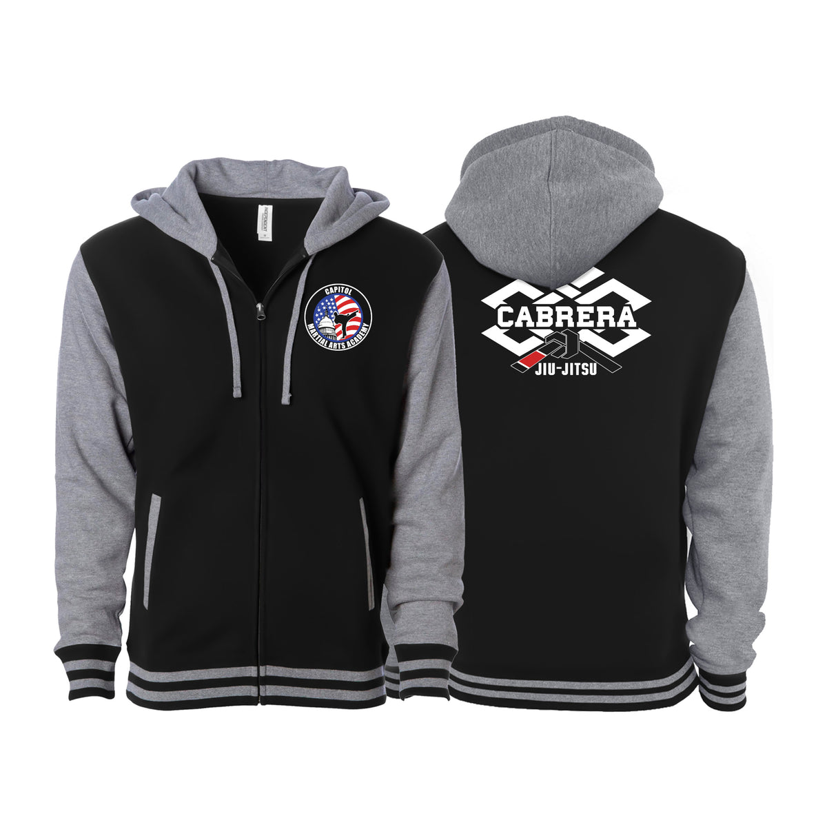 Capitol Martial Arts Academy Varsity Zip-Up Hoodies #8256 A