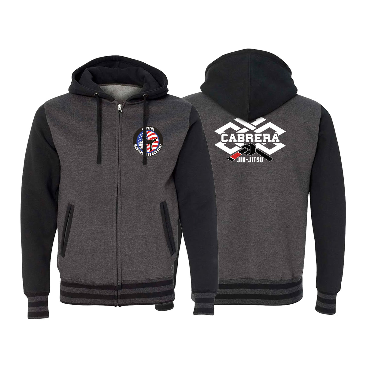 Capitol Martial Arts Academy Varsity Zip-Up Hoodies #8256 A