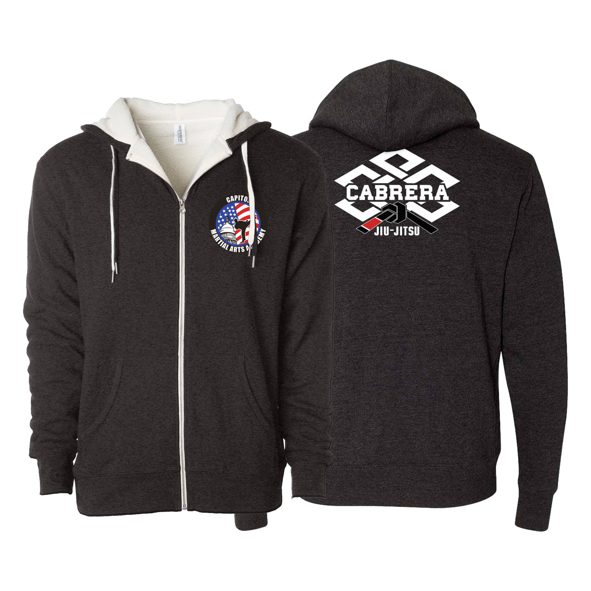 Capitol Martial Arts Academy Sherpa Lined Zip-Up Hoodie #8256 A