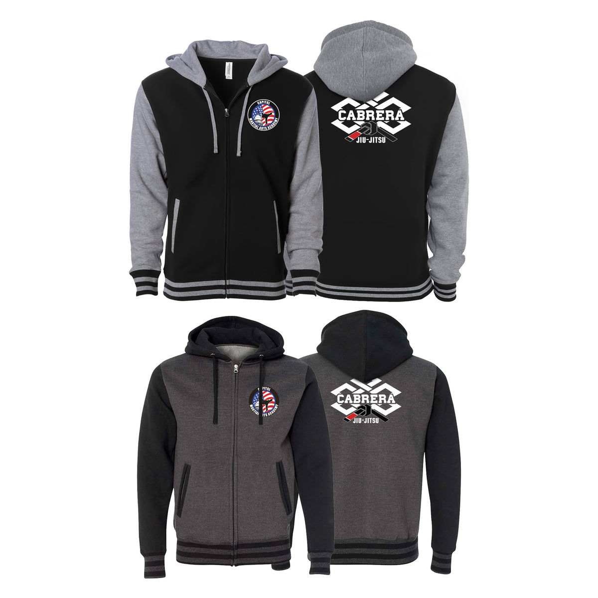 Capitol Martial Arts Academy Varsity Zip-Up Hoodies #8256 A