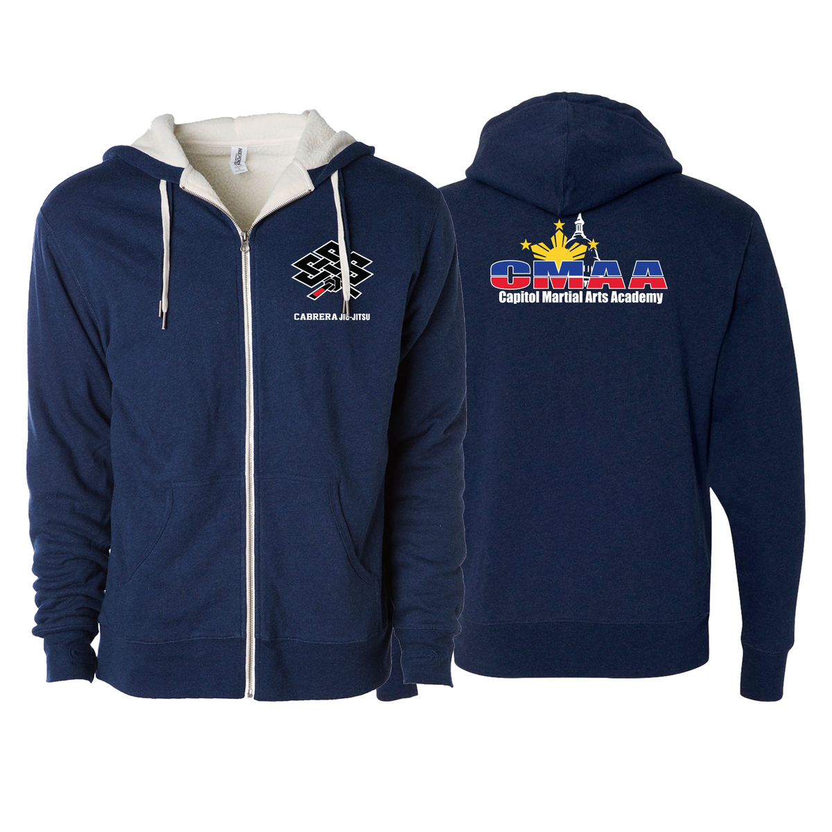 Capitol Martial Arts Sherpa Lined Zip-Up Hoodie #8256 B