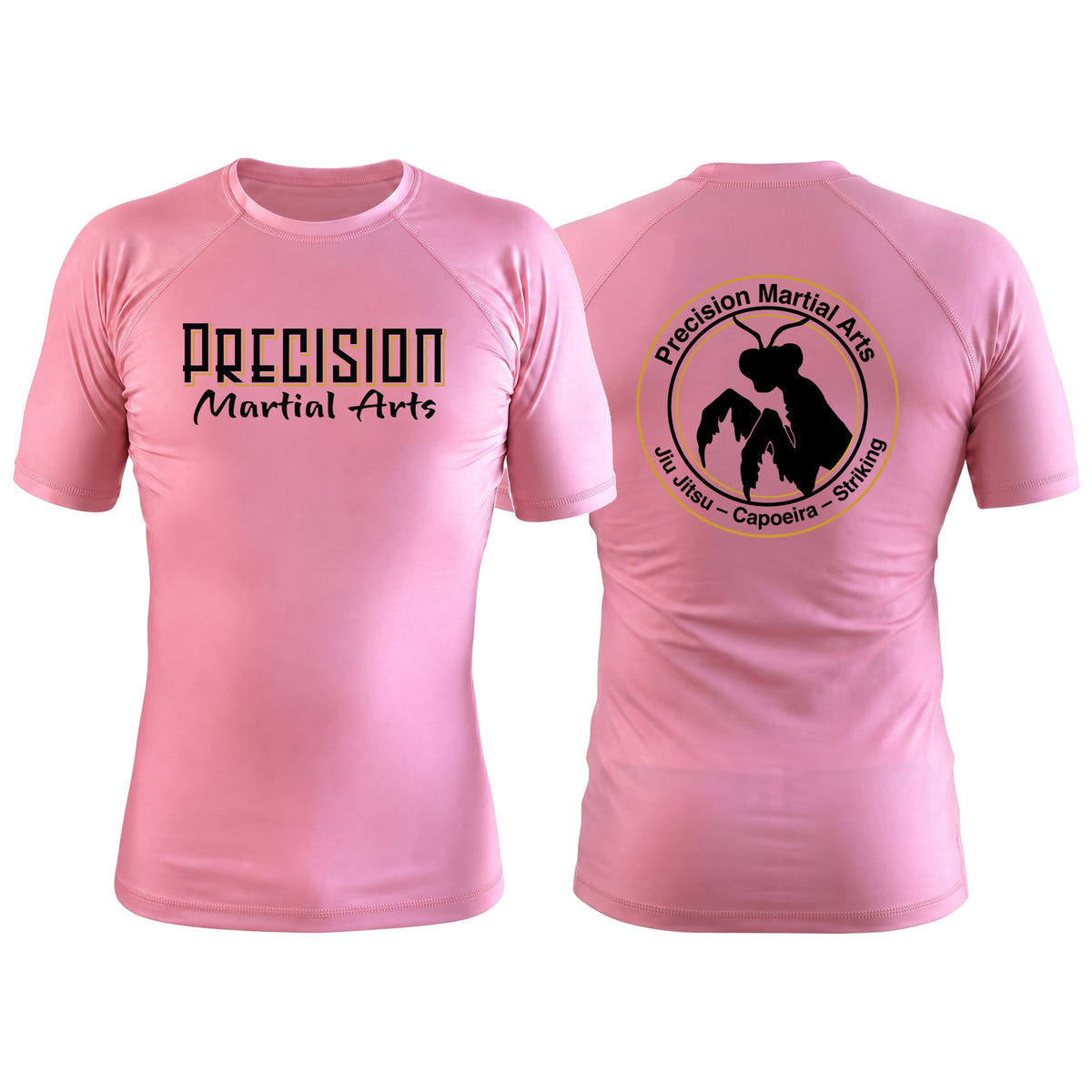 Precision Martial Arts Pink Custom Rash Guards Short Sleeve #8266 B
