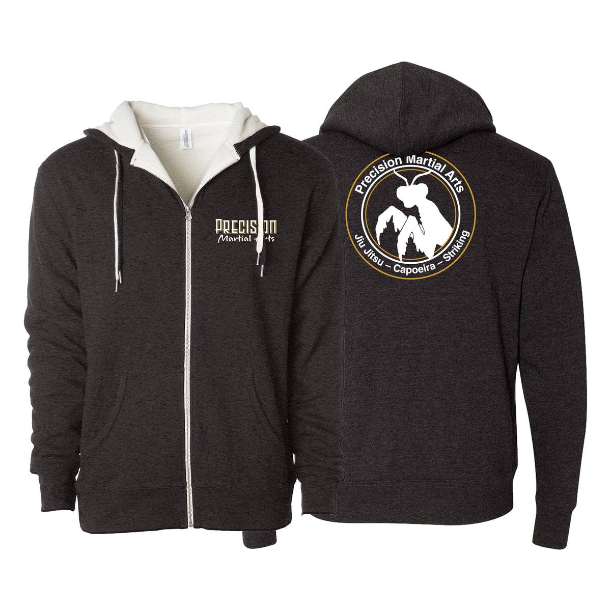 Precision Martial Arts Academy Sherpa Lined Zip-Up Hoodie #8266 C