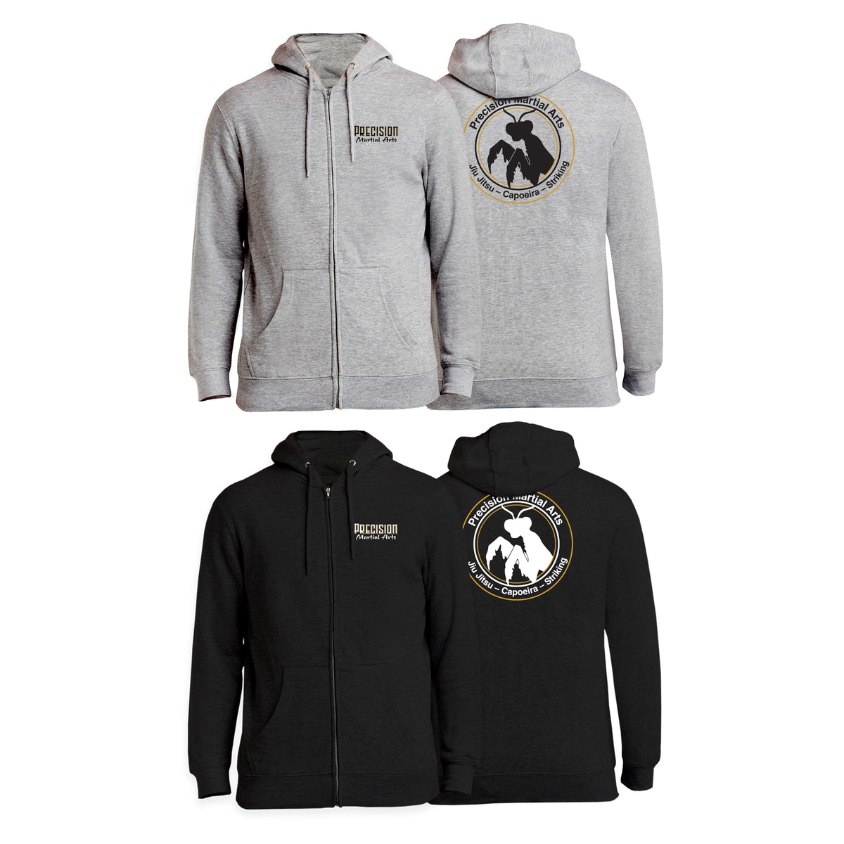 Precision Martial Arts Academy Zip-Up Hoodies #8266 C