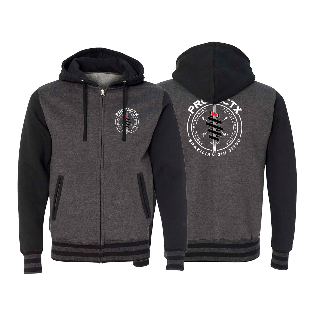 Protactx BJJ Varsity Zip-Up Hoodies #8219 A