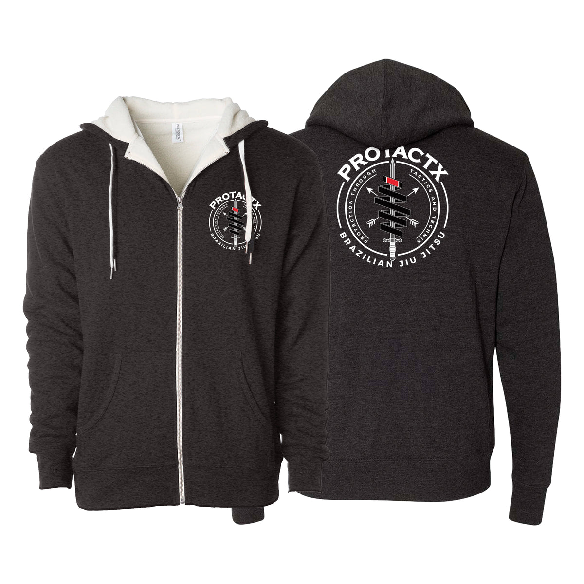 Protactx BJJ Sherpa Lined Zip-Up Hoodie #8219 A