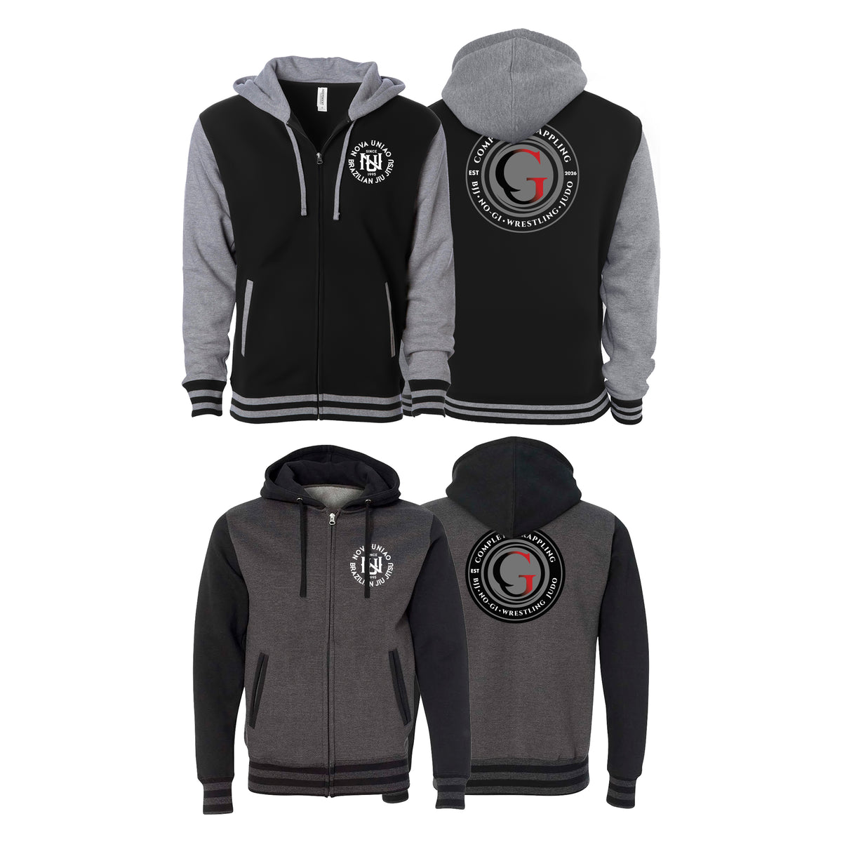 Complete Grappling Varsity Zip-Up Hoodies #8246 A