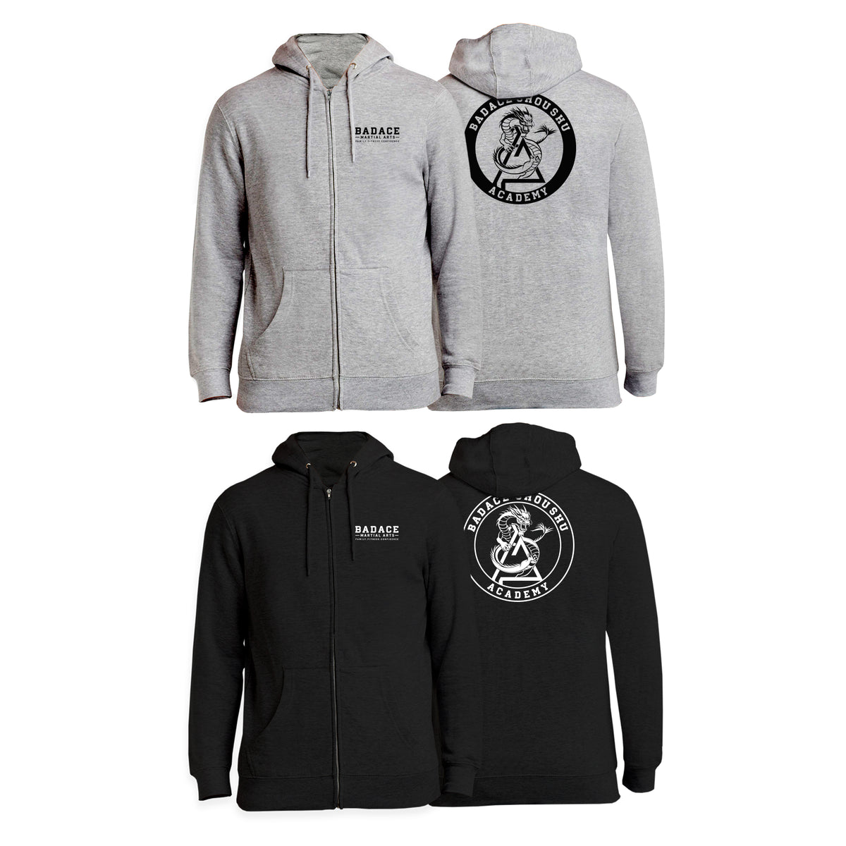 Badace Zip-Up Hoodies #8213 A