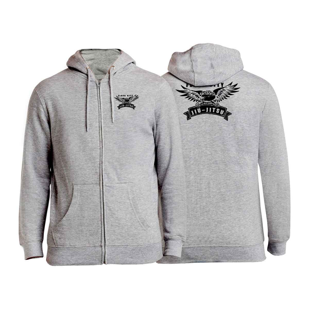 Flood City Jiu-Jitsu Zip-Up Hoodies #8210 A