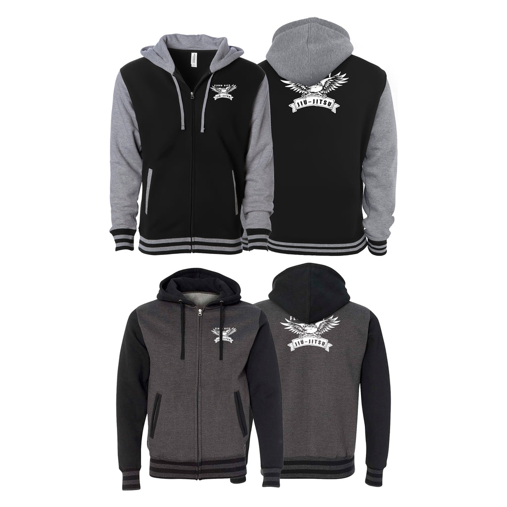Flood City Jiu-Jitsu Varsity Zip-Up Hoodies #8210 A