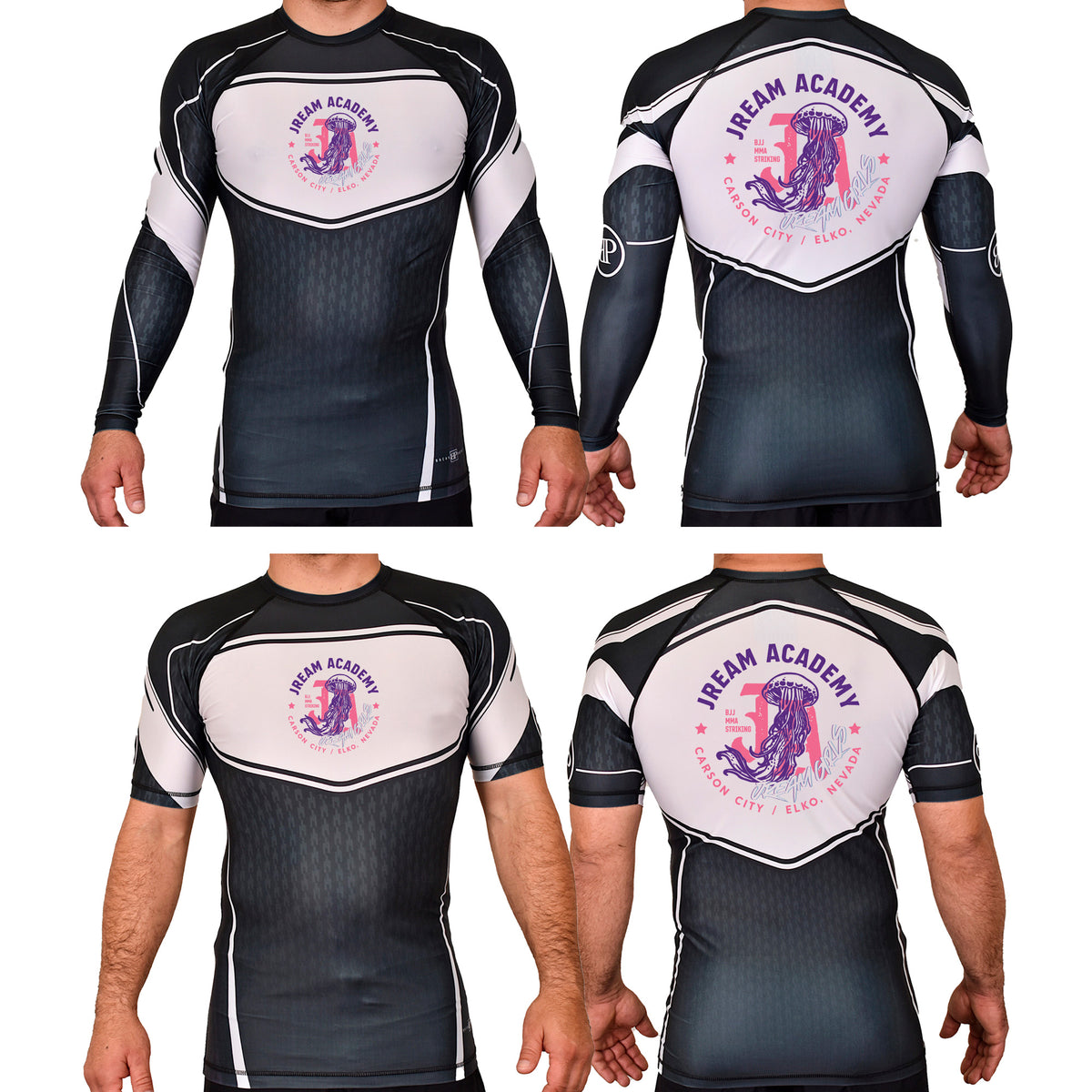 JREAM Academy Academy Rash Guards Black/White #8216 C