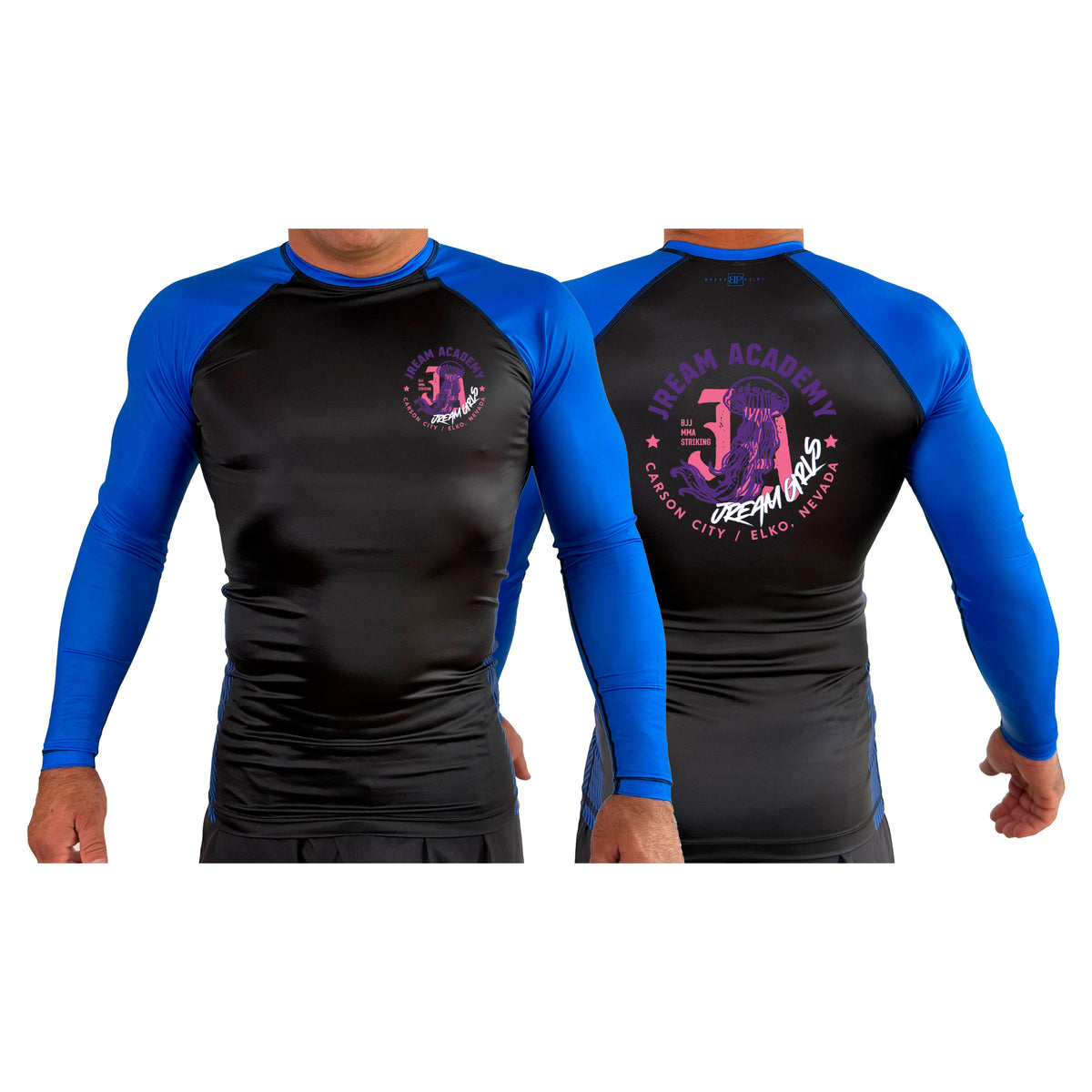 JREAM Academy All Black Ranked Long Sleeve Rash Guards #8216 C