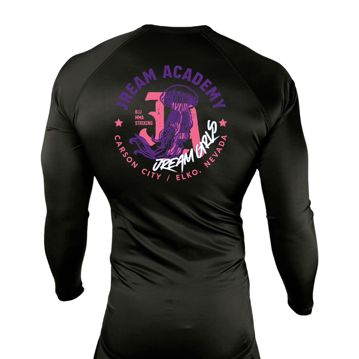 JREAM Academy All Black Rash Guards Long Sleeves #8216 C