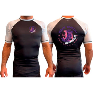 JREAM Academy All Black Ranked Short Sleeve Rash Guards #8216 C