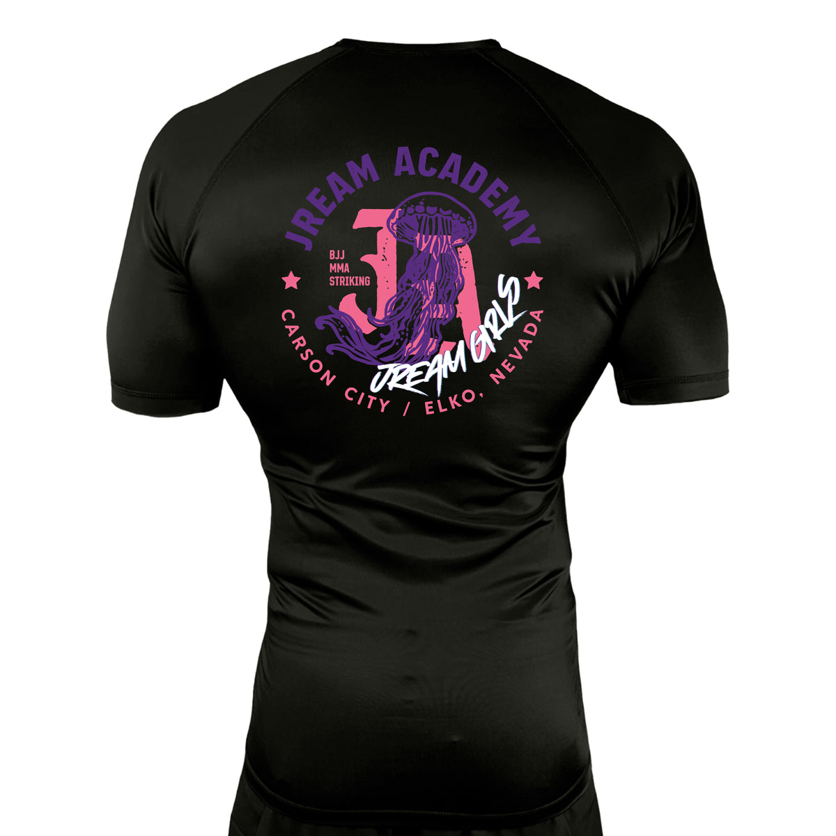 JREAM Academy All Black Rash Guards Short Sleeves #8216 C