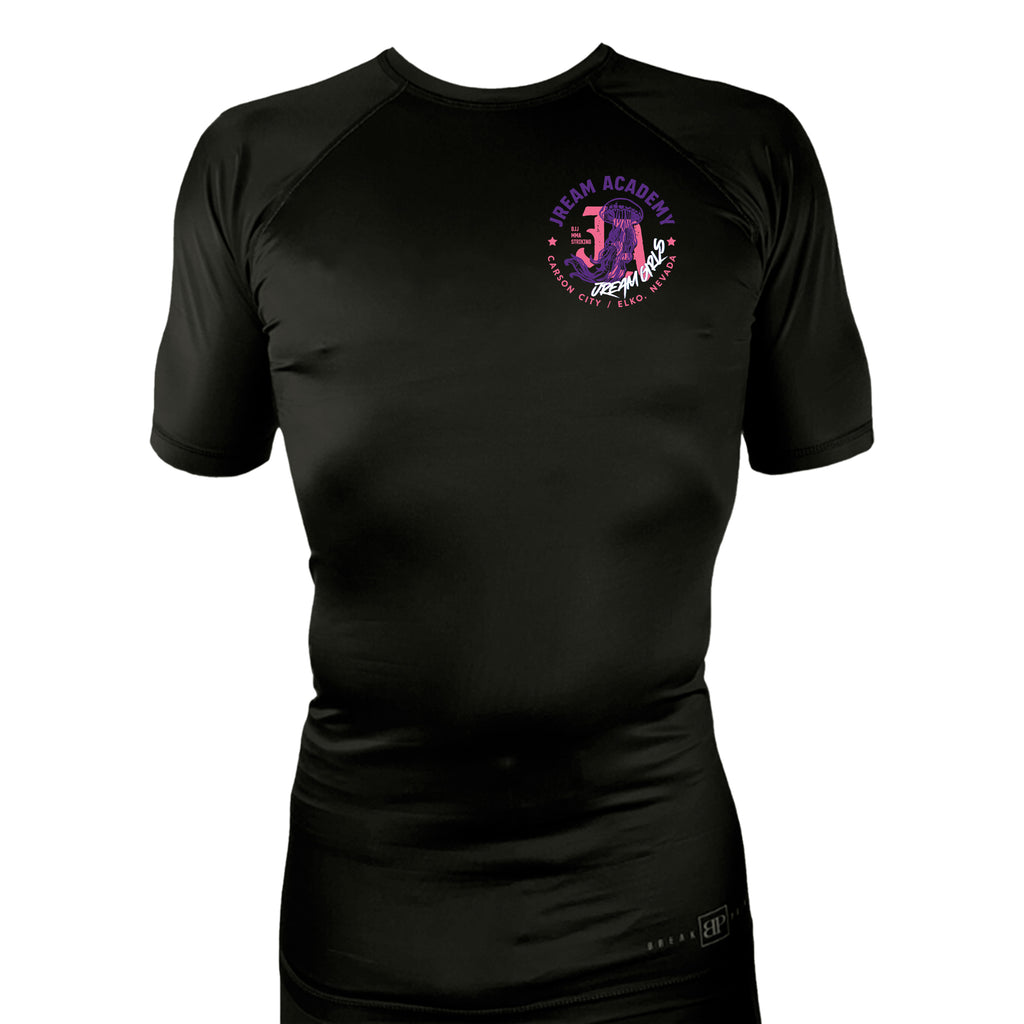 JREAM Academy All Black Rash Guards Short Sleeves #8216 C