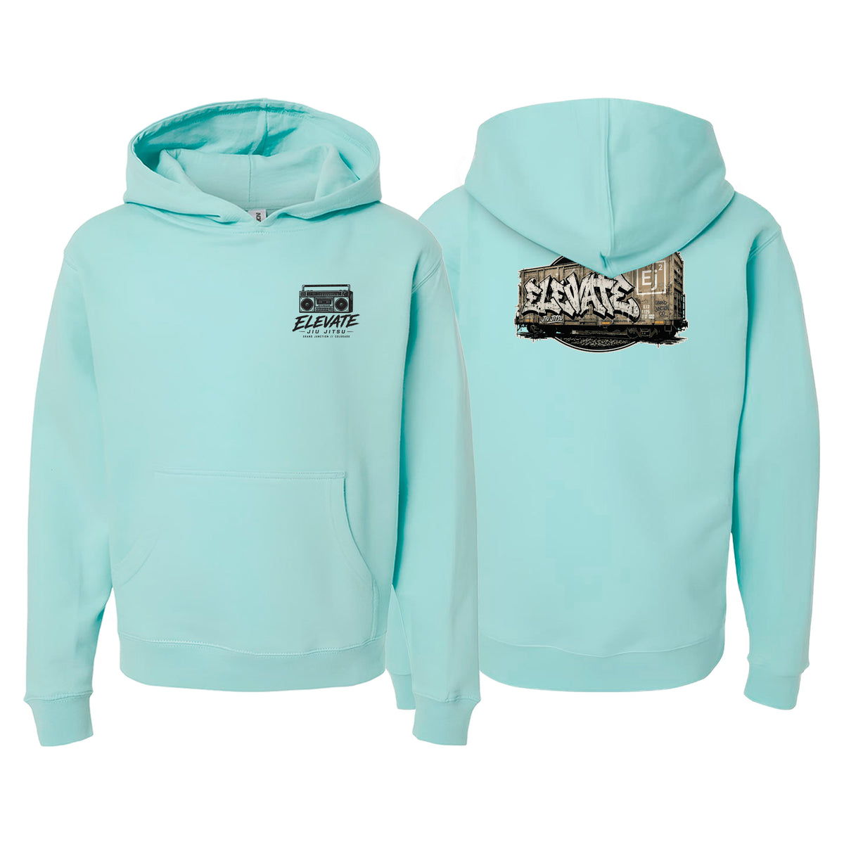Elevate Academy Sweater Kids Hoodie #8211 L (Boombox/Train)