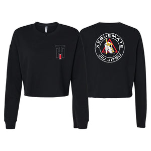 Xeque Mate Jiu Jitsu Women's Cropped Crewneck Sweatshirt #8236 A