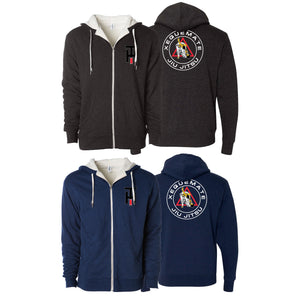 Xeque Mate Jiu Jitsu Sherpa Lined Zip-Up Hoodie #8236 A