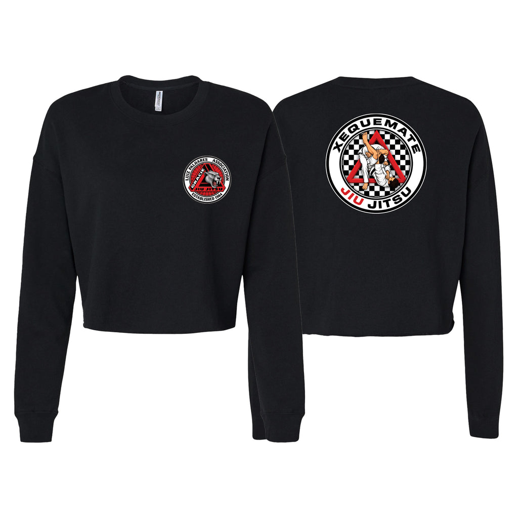 Xeque Mate Jiu Jitsu Women's Cropped Crewneck Sweatshirt #8236 F