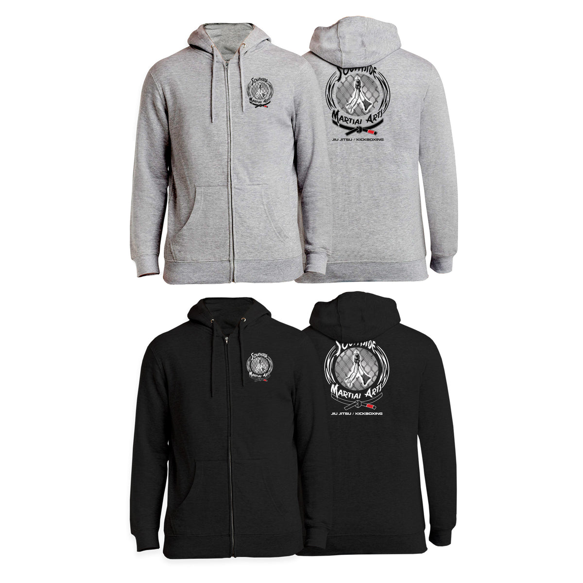 Southside Martial Arts Zip-Up Hoodies #8222 B