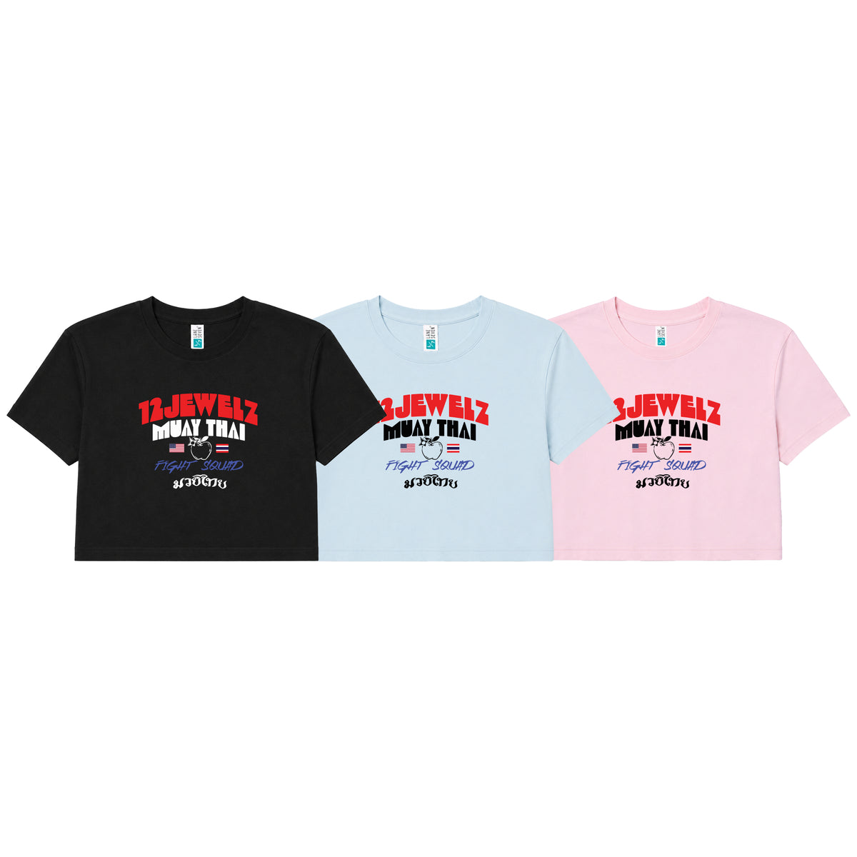 12 Jewelz Muay Thai Women's Cropped Shirts #8225 A