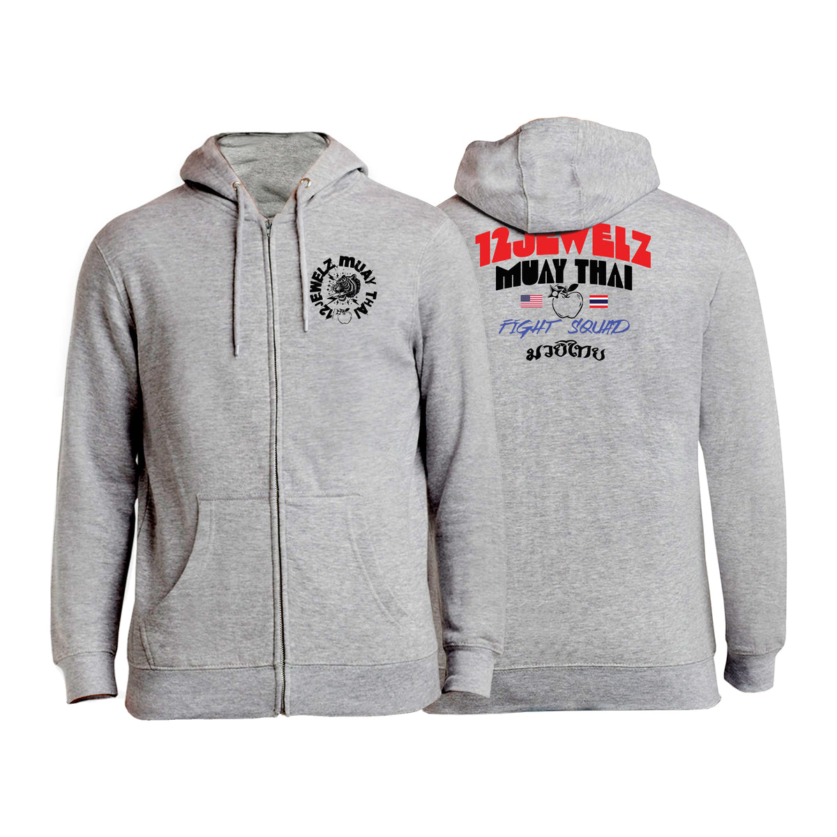 12 Jewelz Muay Thai Zip-Up Hoodies #8225 B