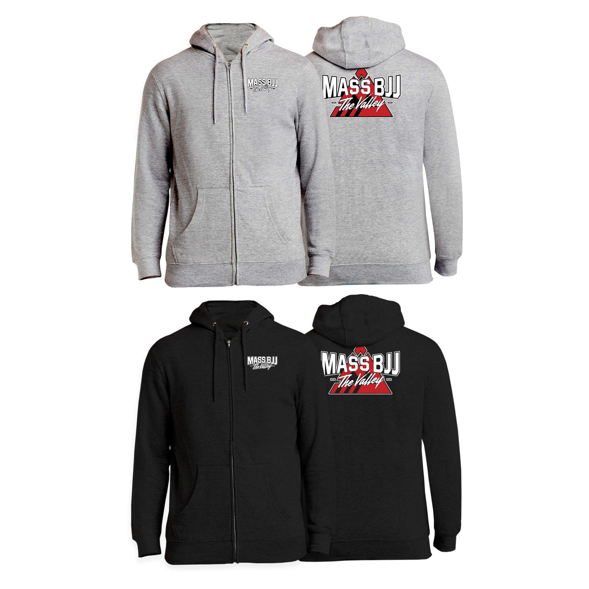 Mass BJJ The Valley Zip-Up Hoodies #8237 B