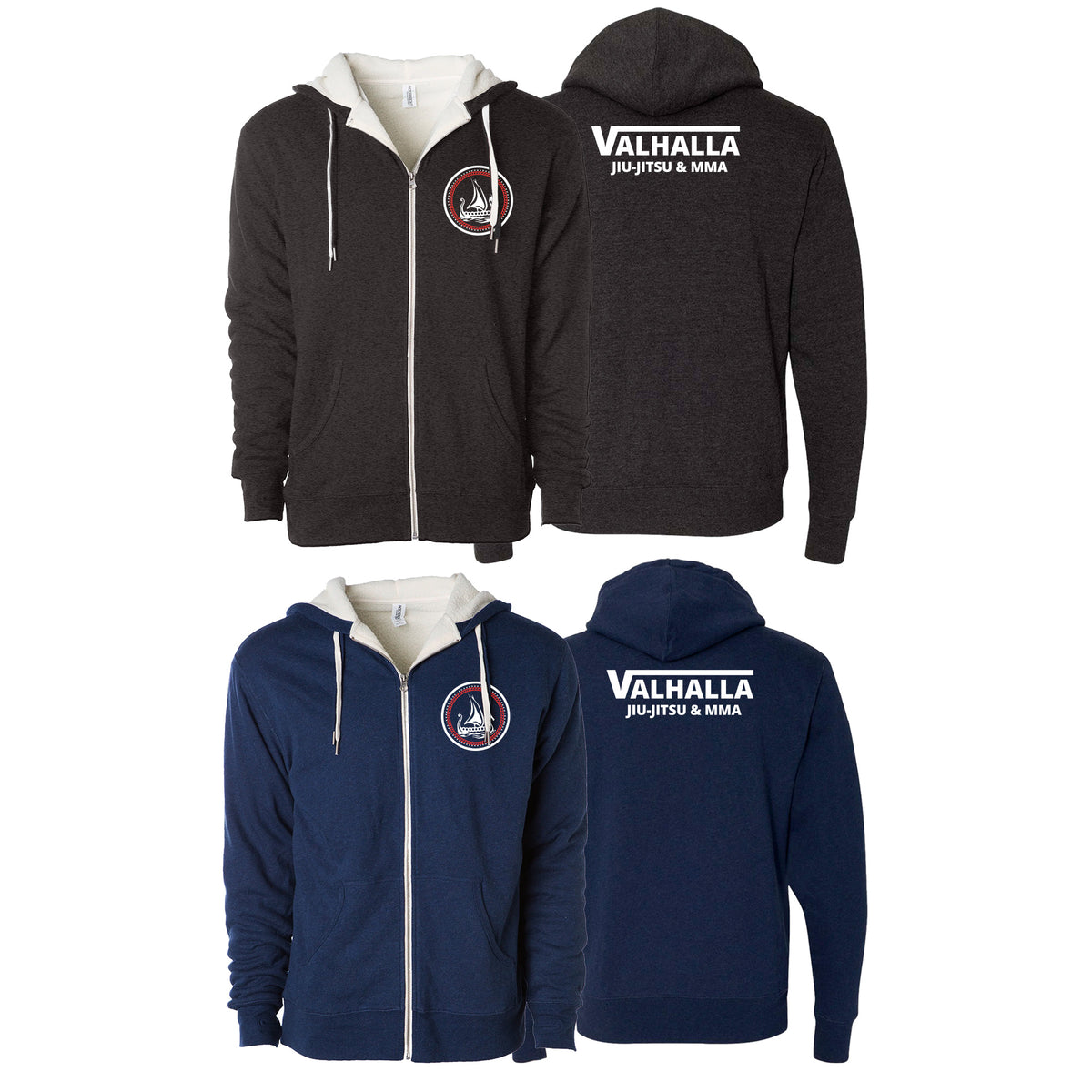 Valhalla Martial Arts Sherpa Lined Zip-Up Hoodie #8249 D