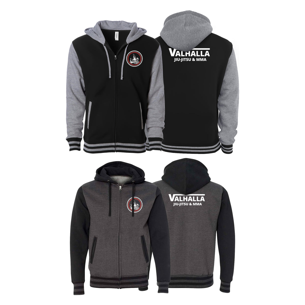 Valhalla Martial Arts Varsity Zip-Up Hoodies #8249 D