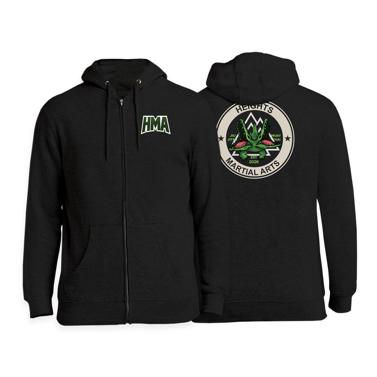 Heights Martial Arts Zip-Up Hoodies #8242 B