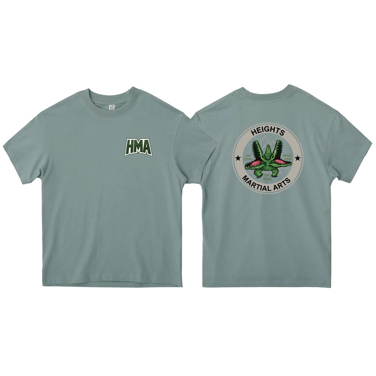 Heights Martial Arts Oversized Adult Shirts #8242 C (Side front logo)