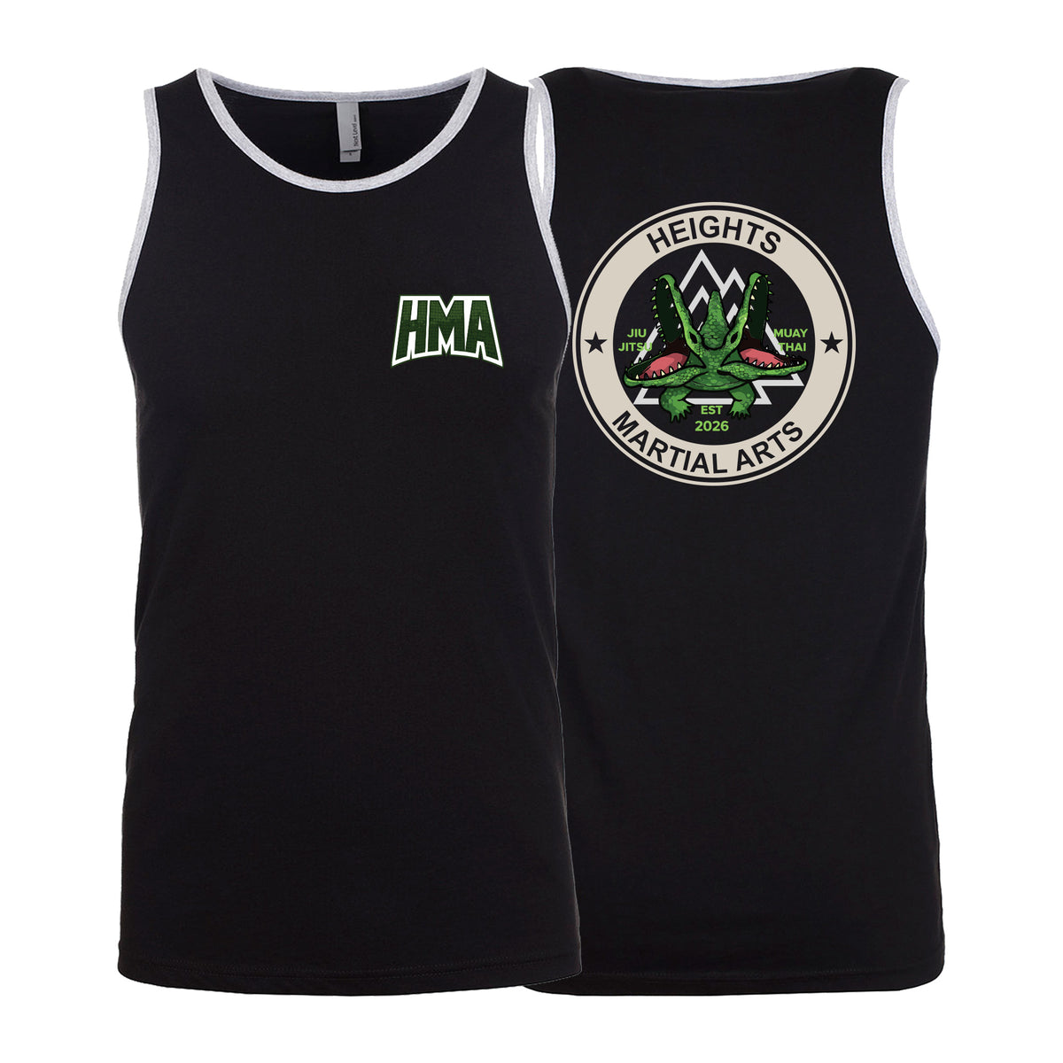 Heights Martial Arts Next Level Tank Tops #8242 C (Side front logo)