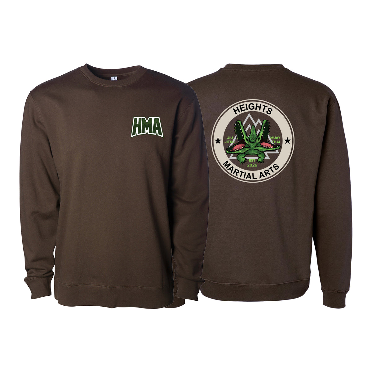 Heights Martial Arts Crewneck Sweatshirt #8242 C (Side front logo)