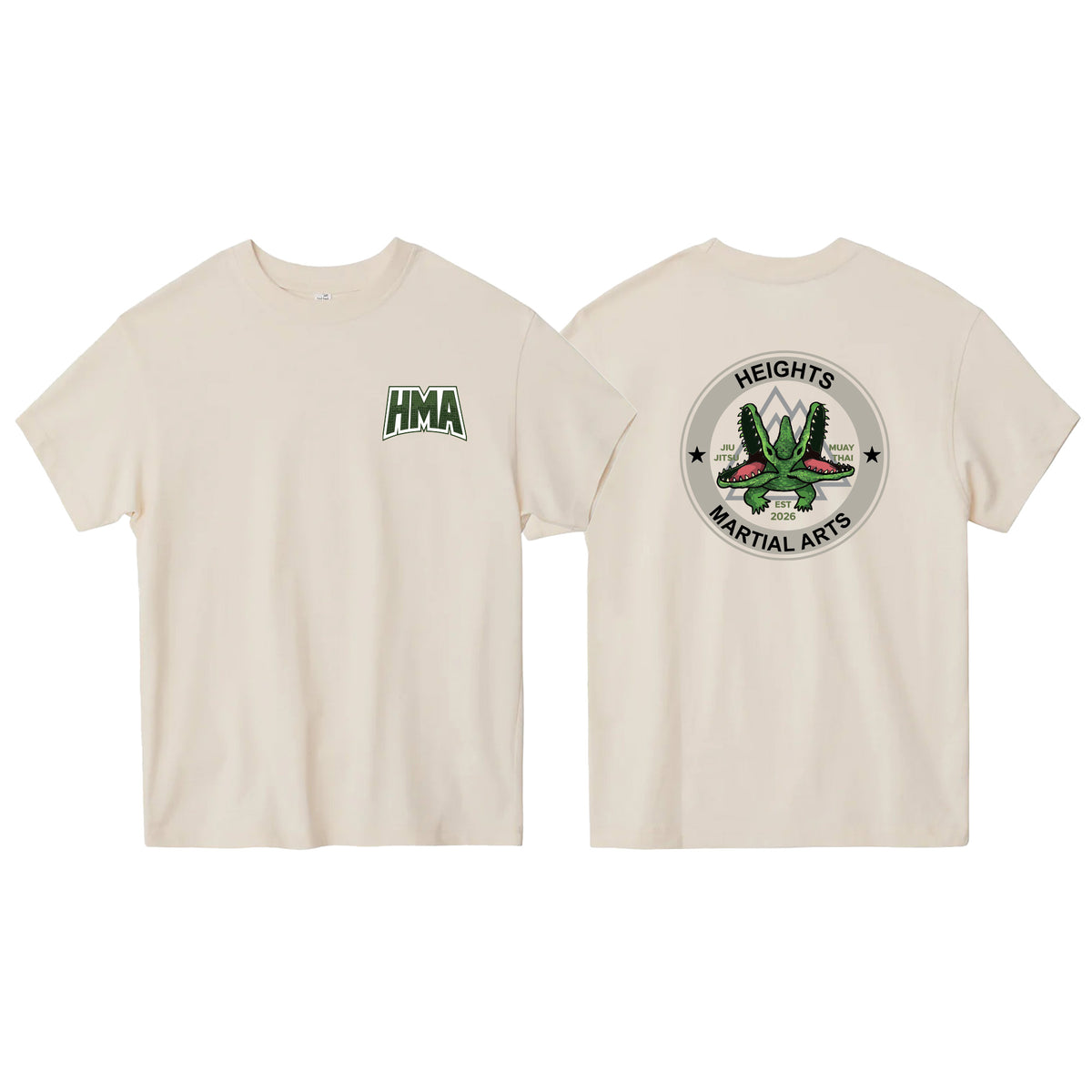Heights Martial Arts Oversized Adult Shirts #8242 C (Side front logo)