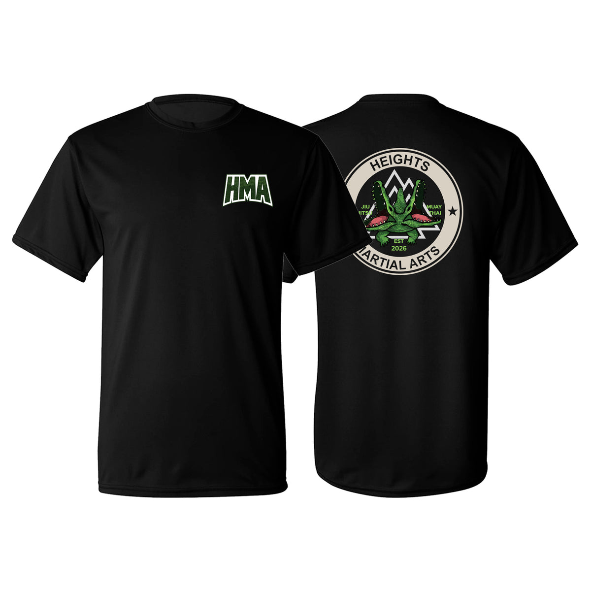 Heights Martial Arts Dry Fit Shirts #8242 C (Side front logo)